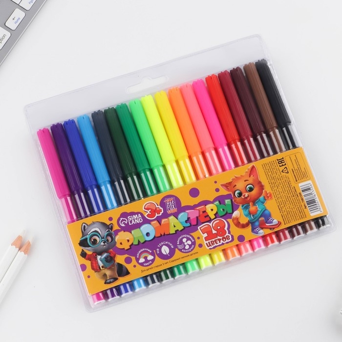 Фломастеры 18 цветов вентилируемый колпачок с европодвесом &laquo;1 сентября&raquo;