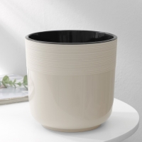 Кашпо для цветов со вставкой &laquo;Линель&raquo;, 2,7 л, d=16 см, h=16 см, цвет бежевый