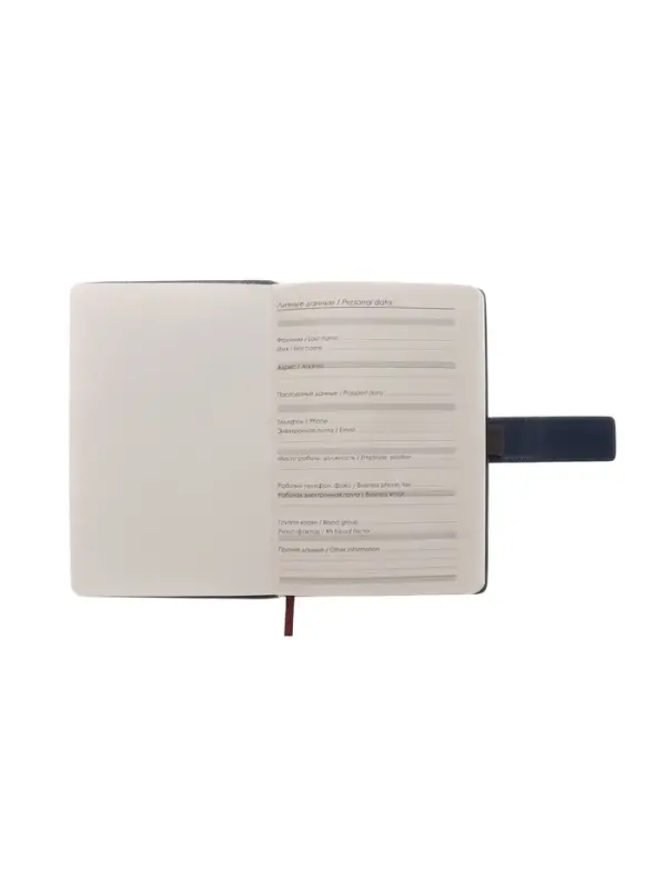 Ежедневник недатированный формат А5, с хлястиком, 128л, линия, пвх, Синий