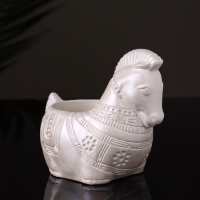 Кашпо "Лошадка с орнаментом" 8х9х6 см, перламутр