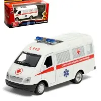 Машина металл. &laquo;ГАЗ-3221 &laquo;ГАЗель&raquo; Скорая помощь&raquo; 12,2 см, инерц, в кор.