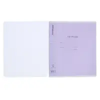 Тетрадь 12 листов в косую линейку, ErichKrause CoverPro, пластиковая обложка, МИКС