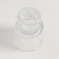 Подсвечник стекло "Цилиндр. Столбик" двухсторонний прозрачный d- 2 и 3,5 см 4,2х4,2х6,8 см