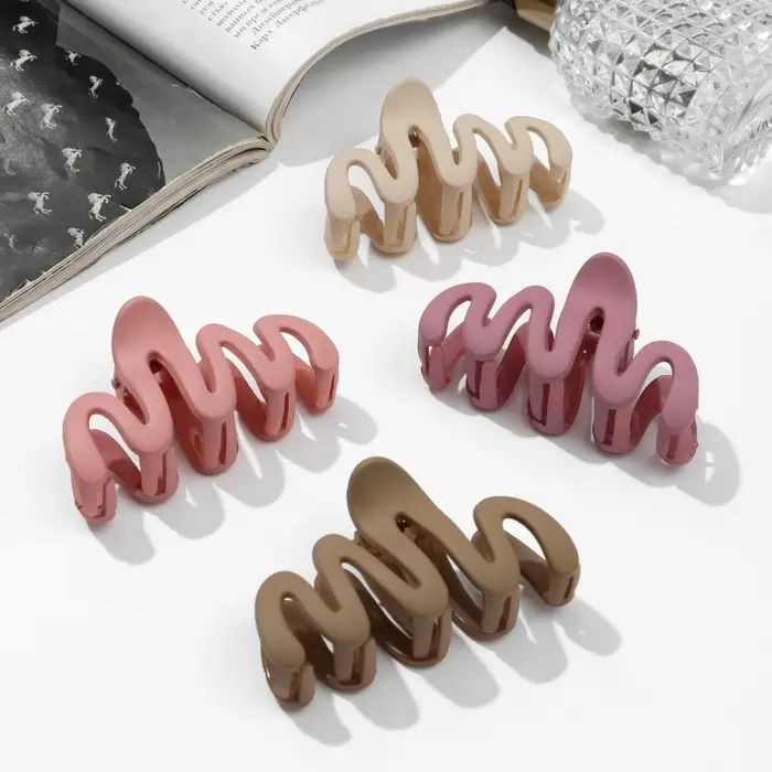 Крабик для волос &laquo;Матовый&raquo;, волна колор, 7 см, МИКС