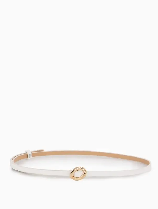 Ремень жен 01-01-01-07, Июнь2514, 1*0,3*110 см, без винта, пряж золото, затяж, белый