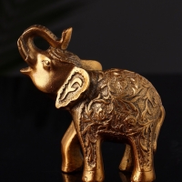 Фигура "Слон резной" 10х9,5х3 см, бронза