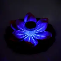 Садовый светильник для водоемов 28 х 28 х 9 см на солнечной бат-е "Лотос" красный N008