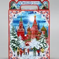 Подарочная коробка новогодняя &laquo;Кремль&raquo;. для сладких подарков, 14&times;6&times;21 см