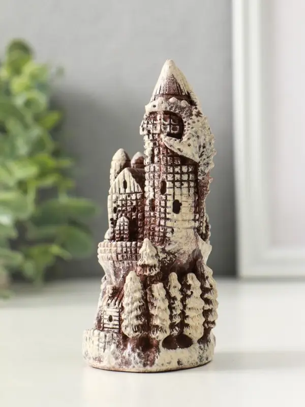 Фигура "Замок" размер 12х6 см, гипс, цвет коричневый