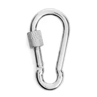 Карабин монтажный с фиксатором ТУНДРА krep, DIN5299D, 5&times;50 мм, оцинкованный, 1 шт.