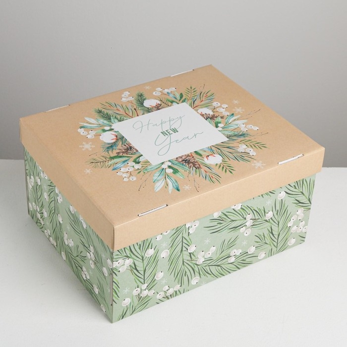 Коробка подарочная новогодняя складная &laquo;Тепла и уюта&raquo;, 31,2 х 25,6 х 16,1 см, Новый год