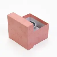 Коробка для часов, цвет розовая, вставка белая 9х8,5х5