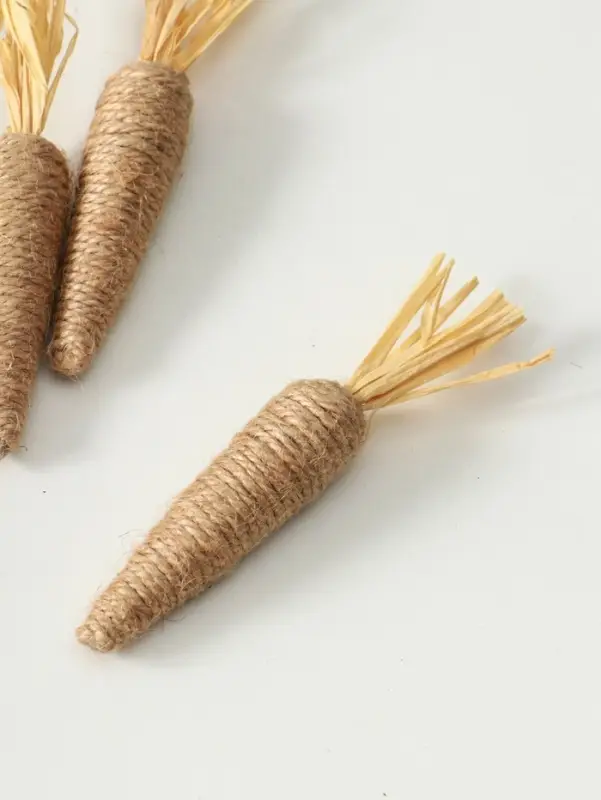 Декор пасхальный "Морковка из джута" набор 3 шт 2,2х2,2х14 см