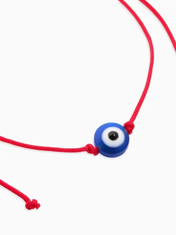 Браслет-оберег &laquo;Красная нить&raquo; талисман защиты, глазик от сглаза, синий, d=8 см