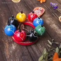 Сувенирный музыкальный инструмент "Маракас с шариками и пластинами" радужный 25х13х5 см МИКС