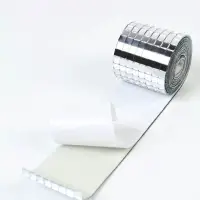 Зеркальная мозаика, самоклеящаяся, 4 см * 1 м, цвет серебро