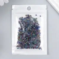 Бисер стекло 12/0 "Цилиндр. Синий меланж. Металлик" 10 гр