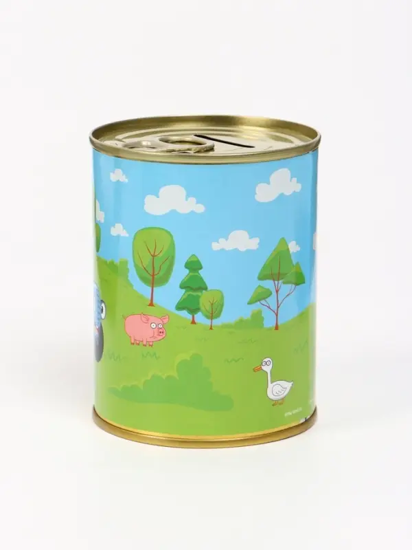 Копилка металлическая, 9.5 см&times;7.5 см&times;7.5 см, Синий трактор