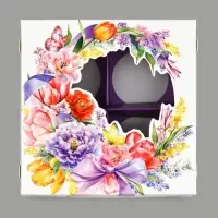 Коробка под 4 конфеты со скретч-слоем &laquo;Букет&raquo;, 10.5 х 10.5 х 3.5 см