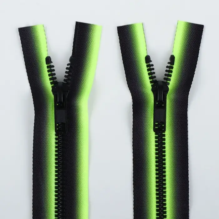 Молния &laquo;Трактор&raquo;, №5, разъёмная, замок автомат, 90 см, зелёная, чёрная