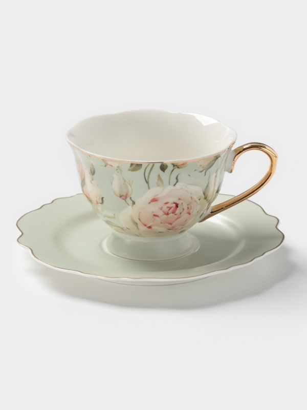 Чайная пара 220 мл WY  "Pink O'hara", зелёный