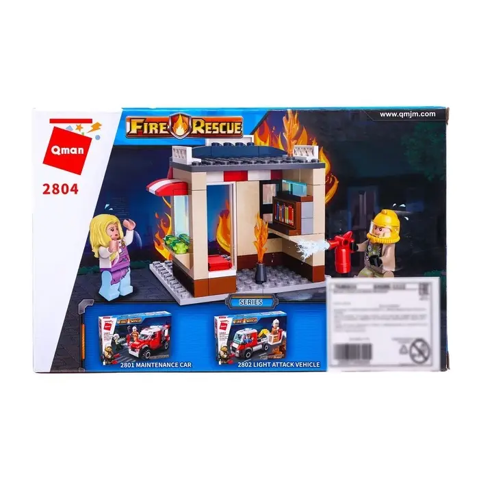 Конструктор Огнеборцы &laquo;Пожар в книжном магазине&raquo;, 2 минифигуры и 88 деталей