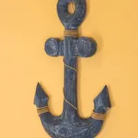 Декор интерьерный "Якорь" дерево 23х2х40 см, цв. синий