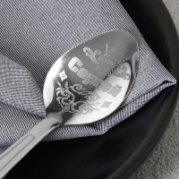 Ложка чайная с гравировкой с 23 Февраля &laquo;Сергей&raquo;, 3 х 14 см.