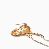 Брошь корейский стиль "Сердце" цвет золото