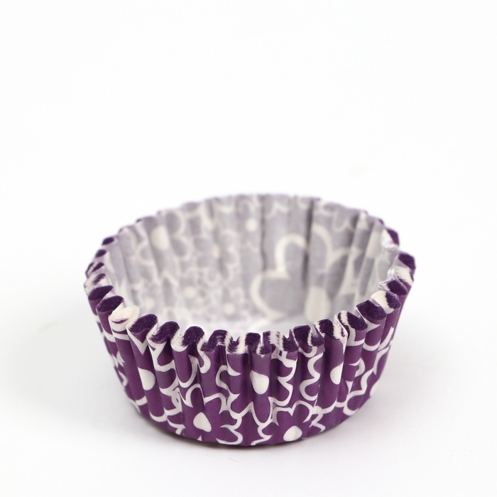 Форма для выпечки "Цветочки" фиолетовая, 3,5 х 2 см набор 300шт 7011033