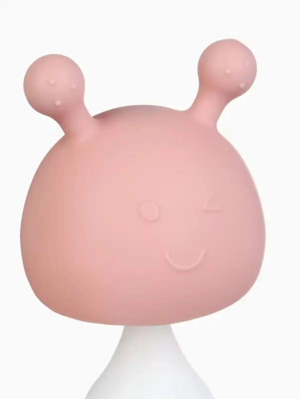 Прорезыватель силиконовый для зубов с погремушкой 3 в 1 M&B &laquo;Зайка&raquo;, розовый