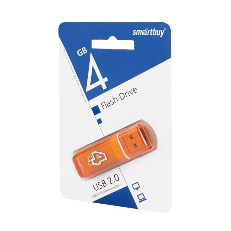USB накопитель 4 GB Smart Buy Glossy series Orange