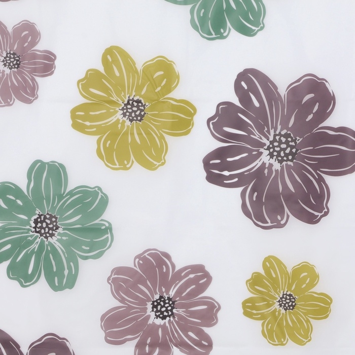 Штора для ванной &laquo;Цветы&raquo;, с люверсами, с утяжелителями, PEVA ароматизированная, 180&times;180 см