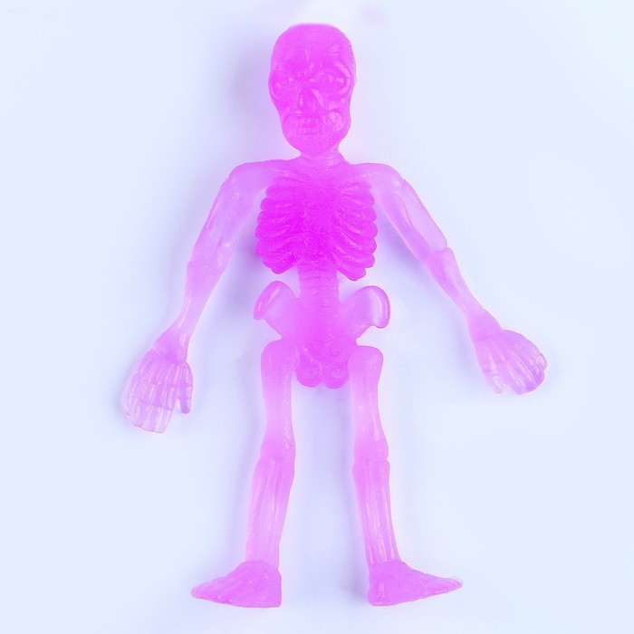 Хэллоуин. Антистресс сквиш мялка &laquo;Скелетики&raquo;, цвета МИКС, в шоубоксе