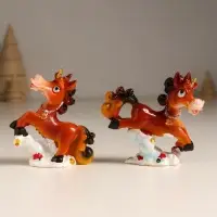 Сувенир полистоун "Лошадка на облачке с розами" МИКС 6,4х2,5х6 см