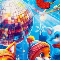 Подарочная новогодняя коробка &laquo;Лесное диско&raquo; , Портфель макси широкий, 37&times;8&times;20.2 см