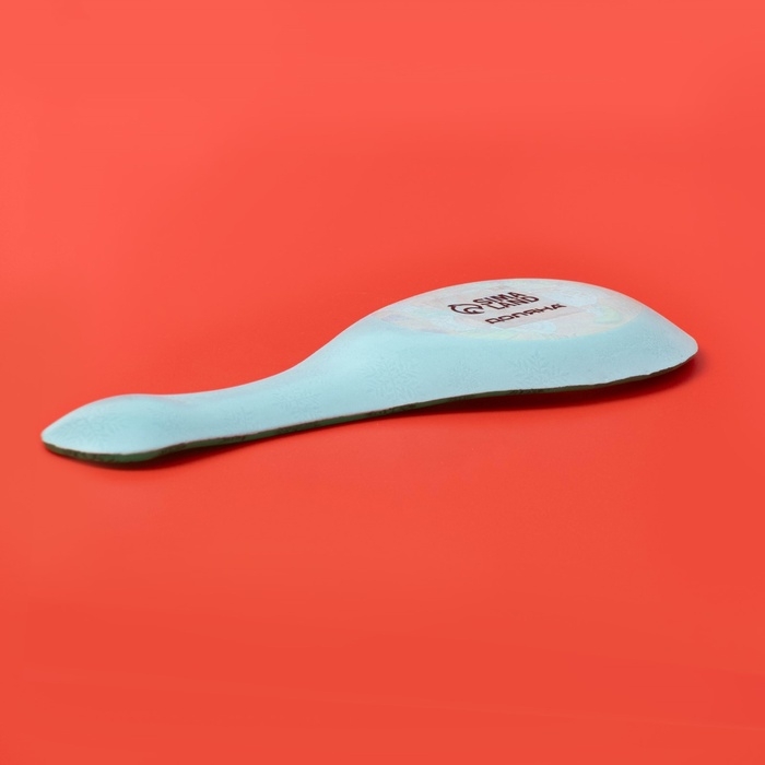 Подставка стеклянная под ложку Доляна &laquo;Счастливый Санта&raquo;, 21&times;7,5 см, цвет зелёный