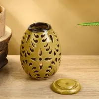 Аромалампа с крышкой &laquo;Вазочка&raquo;, 9&times;9&times;12 см, керамика, чёрно-коричневая