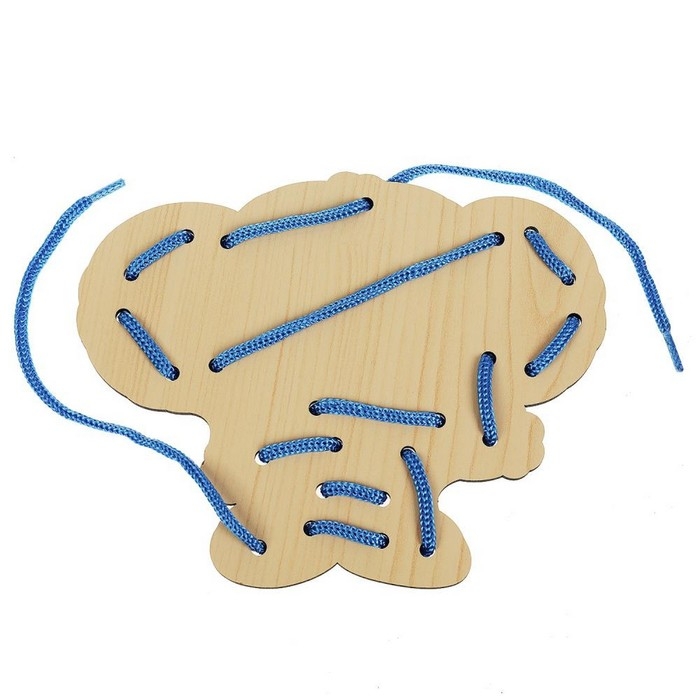 Шнуровка деревянная &laquo;Чебурашка&raquo;, 16 см