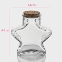 Банка стеклянная для хранения сыпучих продуктов Доляна &laquo;Парфе. Звезда&raquo;, 350 мл, 6,5&times;11,5 см, с пробковой крышкой