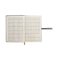 Ежедневник недатированный формат А5, с хлястиком, 112л, линия, пвх, Узор Черный