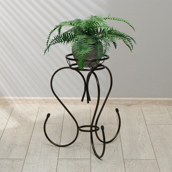 Подставка для цветов, напольная, на 1 горшок, d = 17 см, бронзовая, &laquo;Тюльпан&raquo;