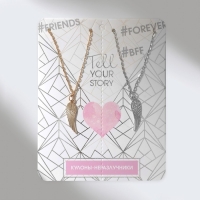 Кулоны &laquo;Неразлучники&raquo; крыло, цвет серебристо-золотой, 45 см