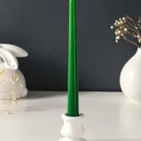 Набор свечей античных, 2,3х 24,5 см, 5 ч, 55 г, 2 штуки, тёмно-зелёный