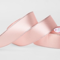 Лента атласная &laquo;Серебряные нити&raquo;, 25 мм &times; 23 &plusmn; 1 м, цвет розовое золото №107