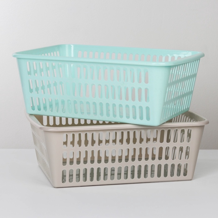Корзина для хранения Полимербыт, пластик, 36&times;25&times;12.5 см, МИКС