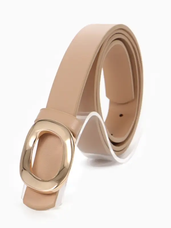Ремень жен 04-01-01-04, Сент0625,  2,3*0,2*105 см, пряжка золото, 1 прок, бежевый