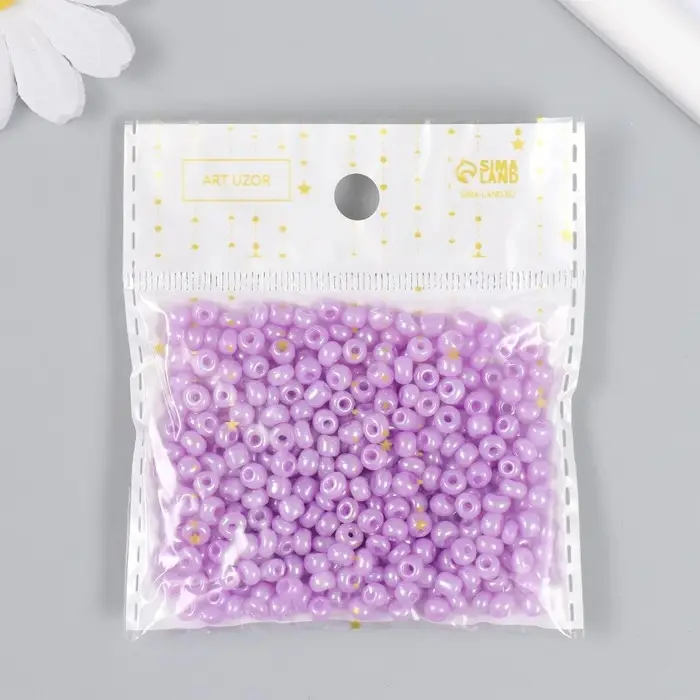 Бисер стекло 6/0 "Цветная серединка. Сирень" 30 гр