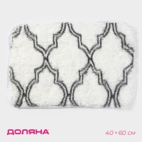Коврик Доляна &laquo;Вензель&raquo;, 40&times;60 см, цвет белый