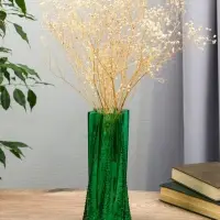 Ваза стекло настольная "Флоранс" 25х11х9 см, зелёный